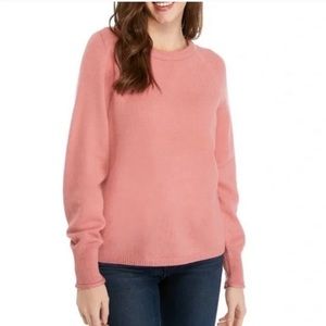Anthropologie Philosophy Pink Rose Raglan
Roll Cuff Crew Neck Sweater Sz M
